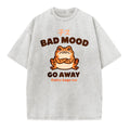 Japanese Style Grumpy Frog Print Washed T-shirt