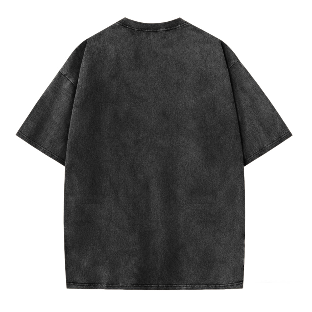 Tired and World-Weary Frog Print Washed T-shirt