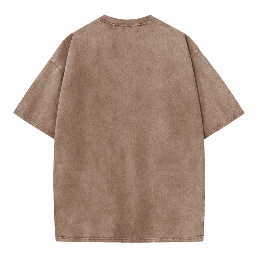 Tired and World-Weary Frog Print Washed T-shirt